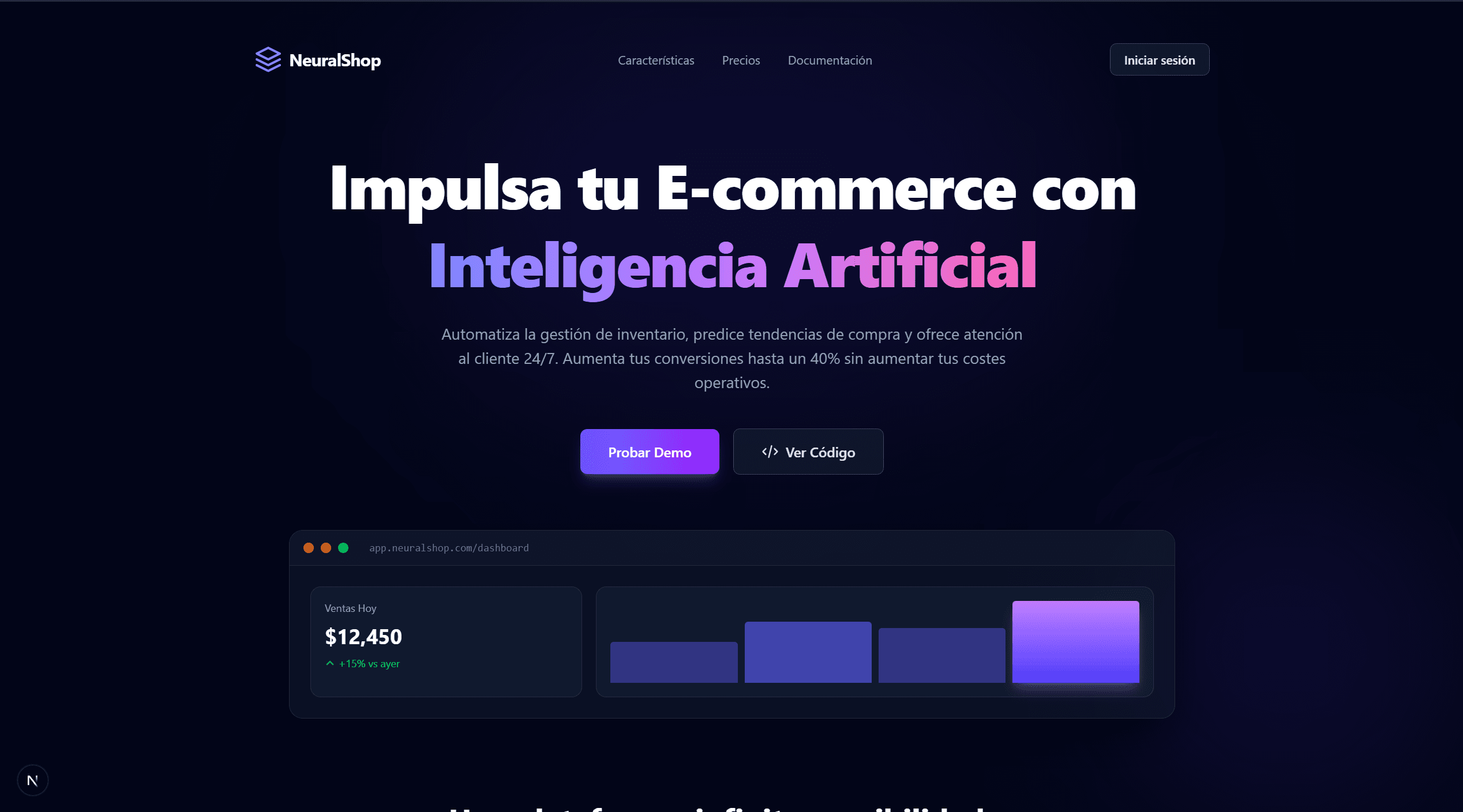 NeuralShop - SaaS E-commerce IA Landing Page